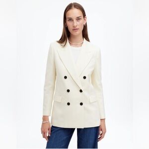 MADEWELL Tuxedo Blazer in Winter White $238 NT118 wardrobe staple size 4 NEW